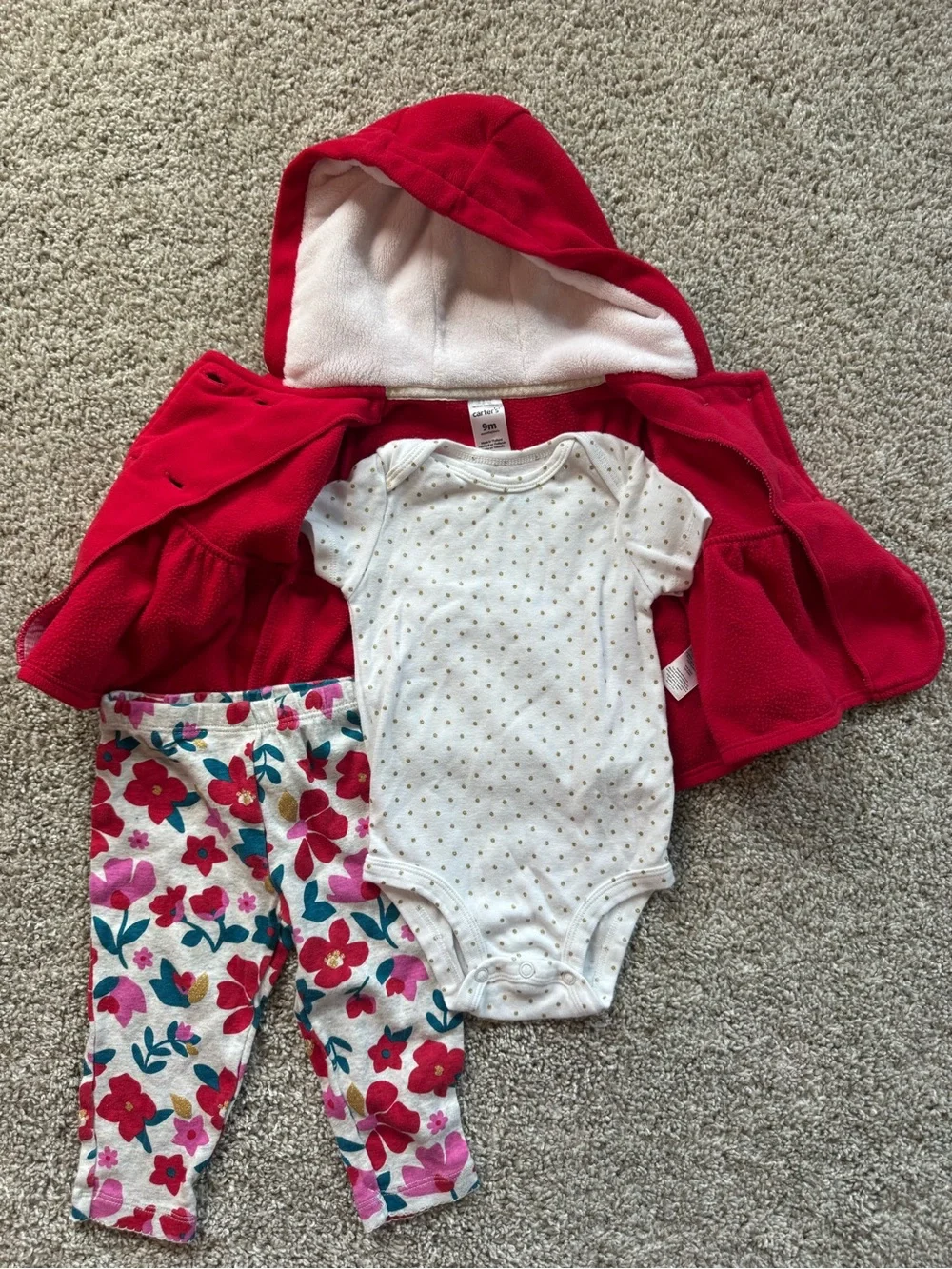 Baby Girl 9 Month Holiday Clothing Bundle Plaid Fleece Outfit set 8 Pieces